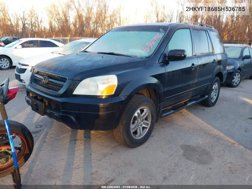 2HKYF18685H536785 2005 Honda Pilot Ex-L