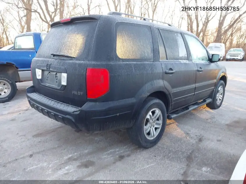 2HKYF18685H536785 2005 Honda Pilot Ex-L