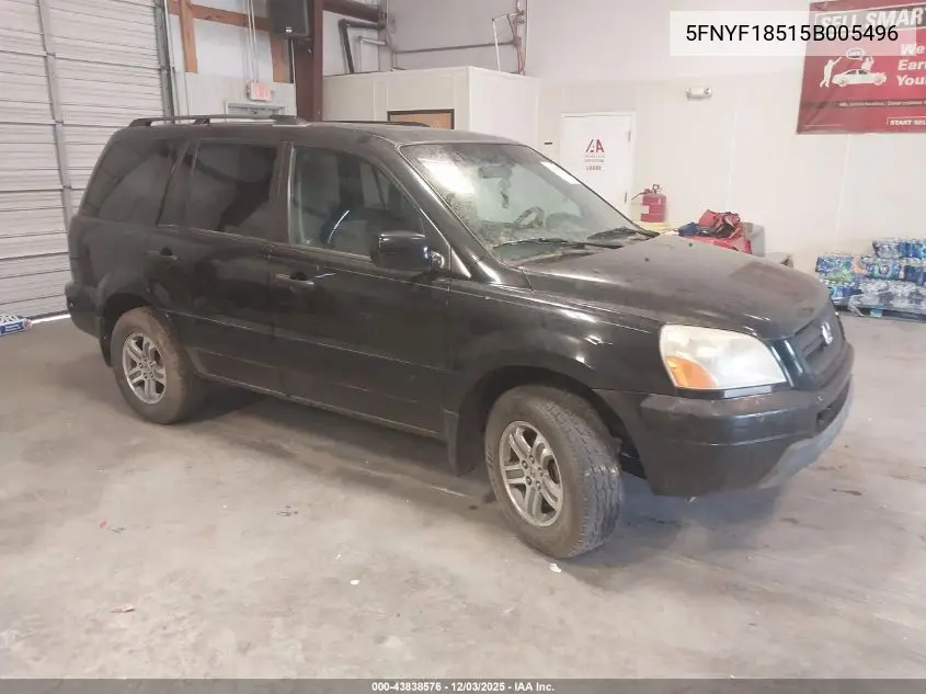 5FNYF18515B005496 2005 Honda Pilot Ex-L