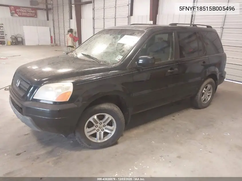 5FNYF18515B005496 2005 Honda Pilot Ex-L