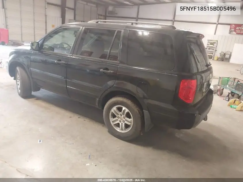 5FNYF18515B005496 2005 Honda Pilot Ex-L