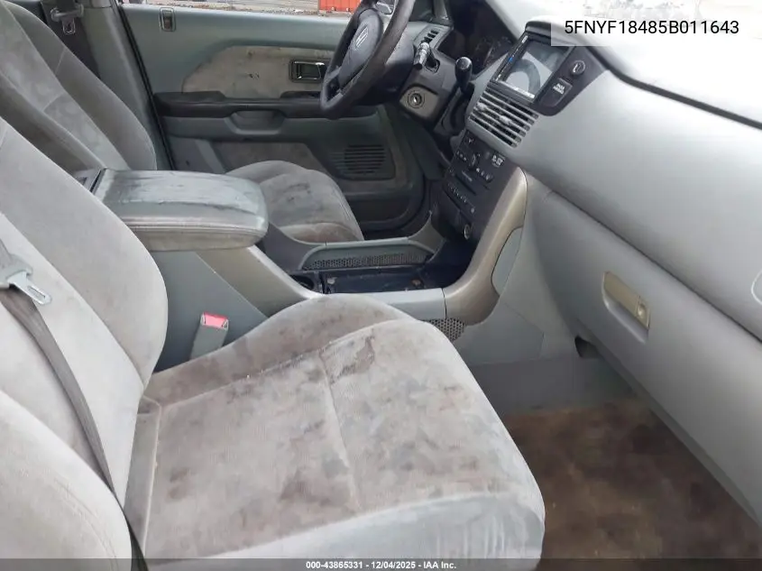 5FNYF18485B011643 2005 Honda Pilot Ex