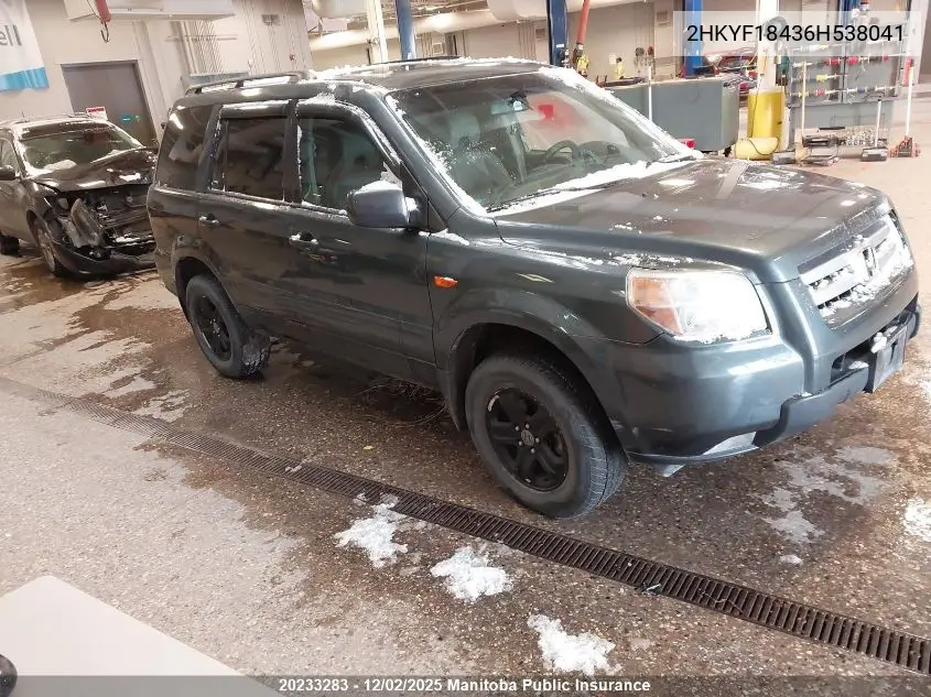 2HKYF18436H538041 2006 Honda Pilot Ex