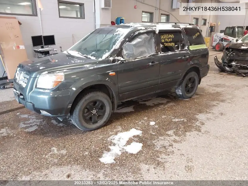 2HKYF18436H538041 2006 Honda Pilot Ex