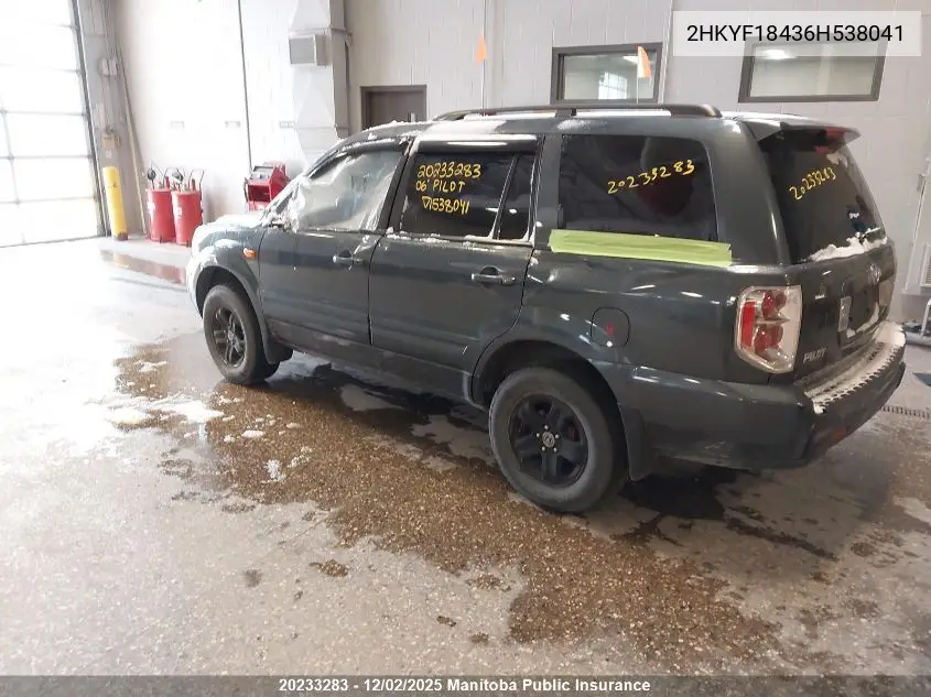 2HKYF18436H538041 2006 Honda Pilot Ex