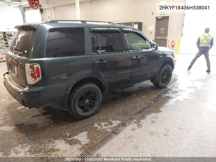 2HKYF18436H538041 2006 Honda Pilot Ex