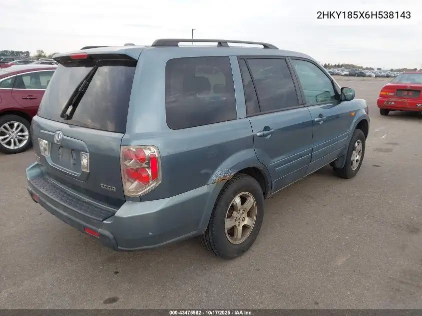 2HKYF185X6H538143 2006 Honda Pilot Ex