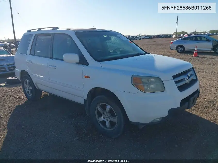 5FNYF28586B011268 2006 Honda Pilot Ex-L