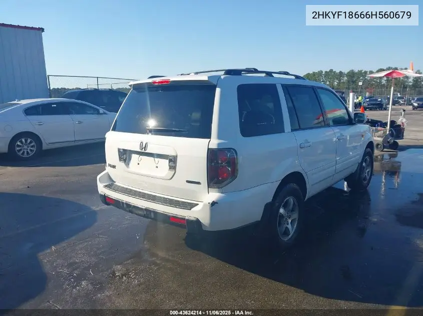 2HKYF18666H560679 2006 Honda Pilot Ex-L