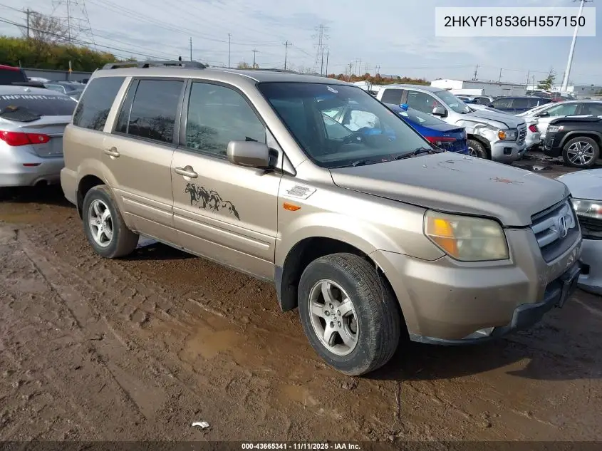 2HKYF18536H557150 2006 Honda Pilot Ex-L