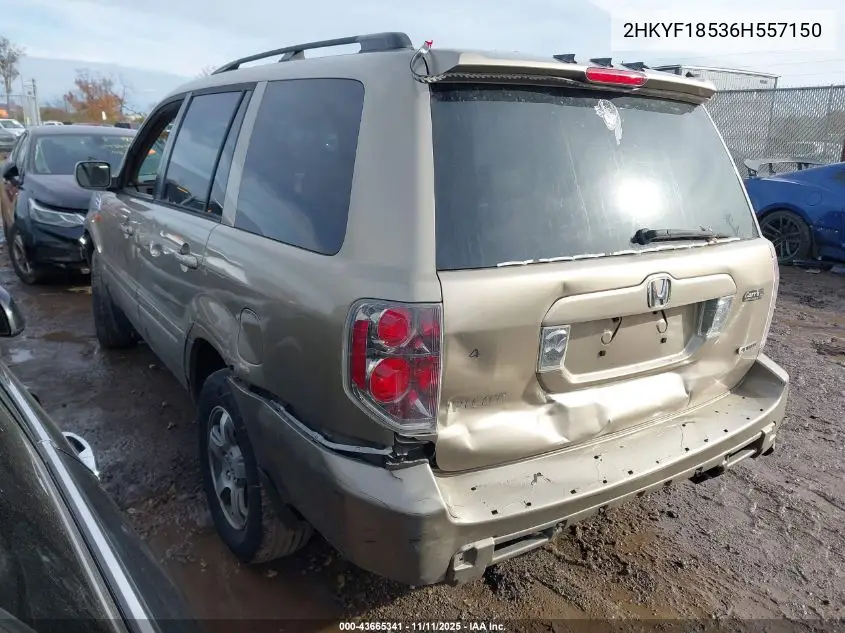 2HKYF18536H557150 2006 Honda Pilot Ex-L