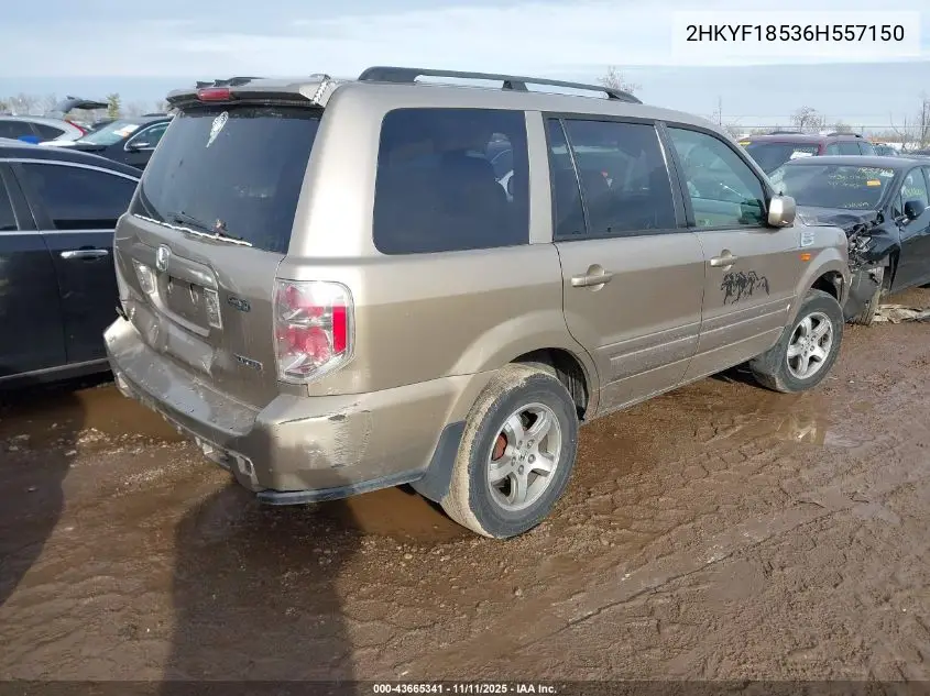 2HKYF18536H557150 2006 Honda Pilot Ex-L