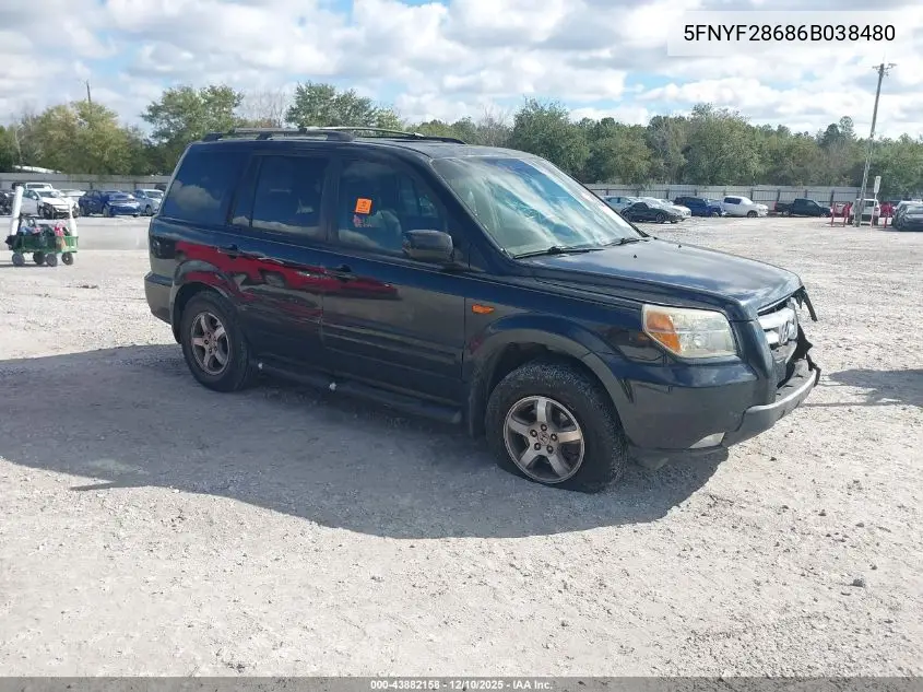 5FNYF28686B038480 2006 Honda Pilot Ex-L