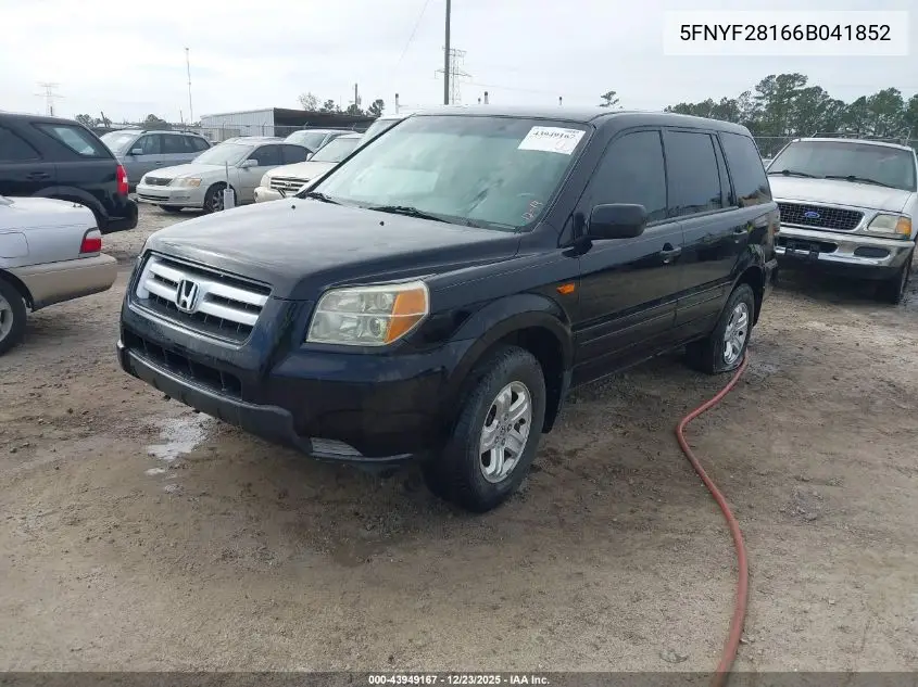 5FNYF28166B041852 2006 Honda Pilot Lx