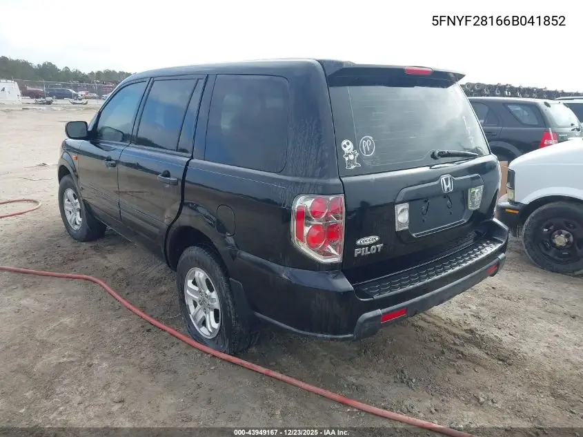 5FNYF28166B041852 2006 Honda Pilot Lx