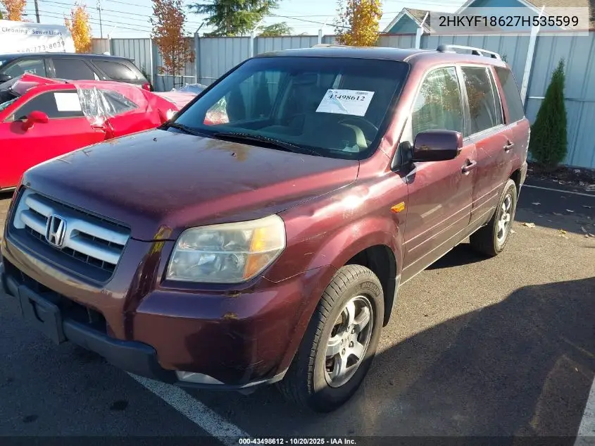 2HKYF18627H535599 2007 Honda Pilot Ex-L