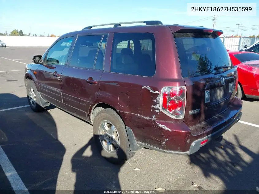 2HKYF18627H535599 2007 Honda Pilot Ex-L