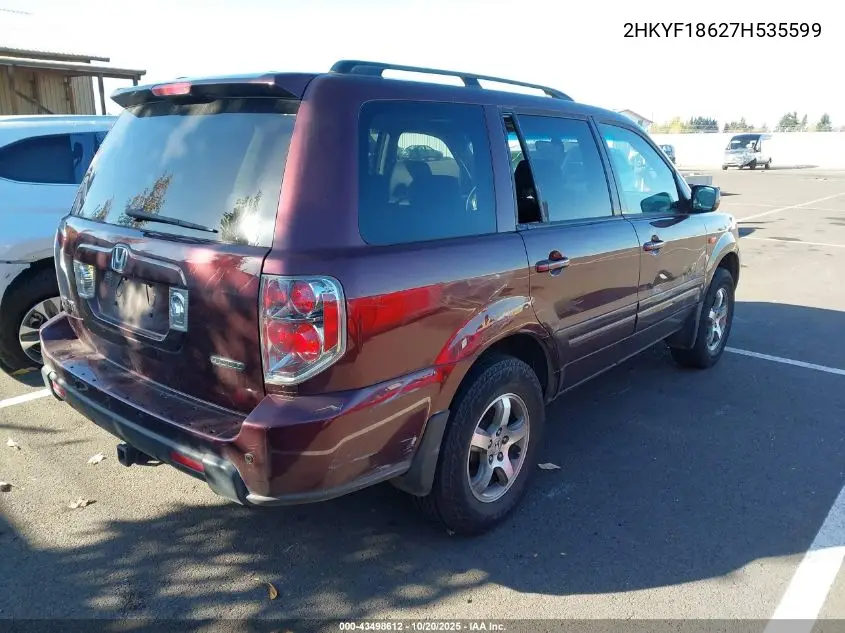 2HKYF18627H535599 2007 Honda Pilot Ex-L