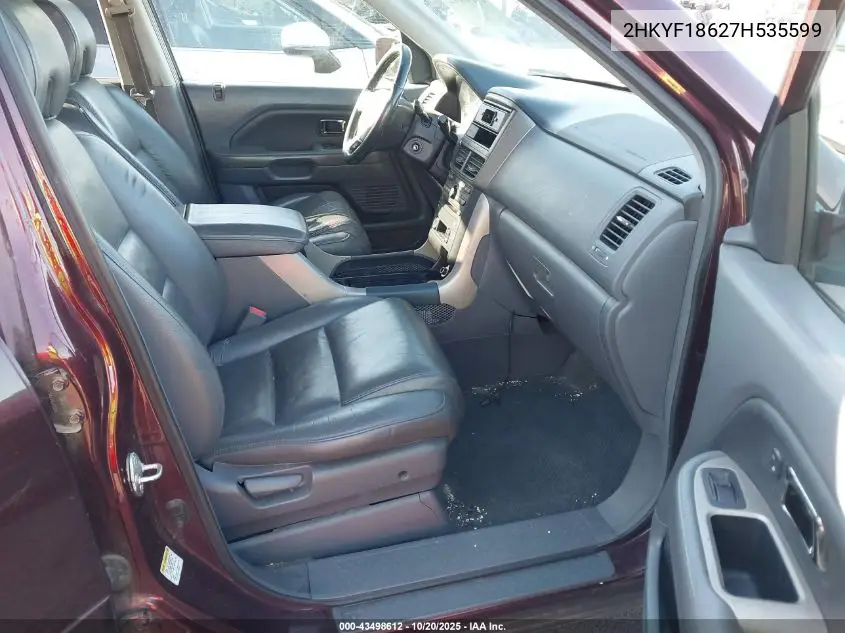 2HKYF18627H535599 2007 Honda Pilot Ex-L