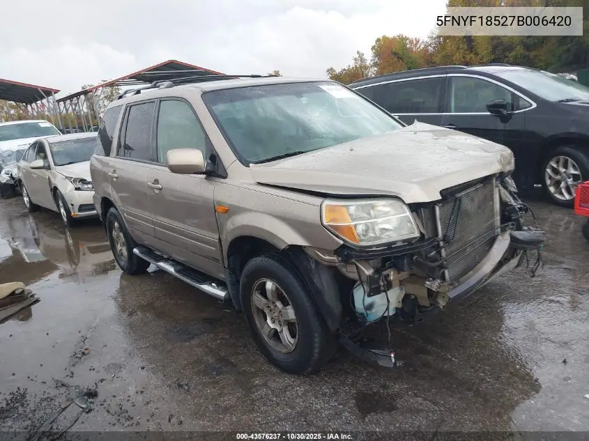 5FNYF18527B006420 2007 Honda Pilot Ex-L