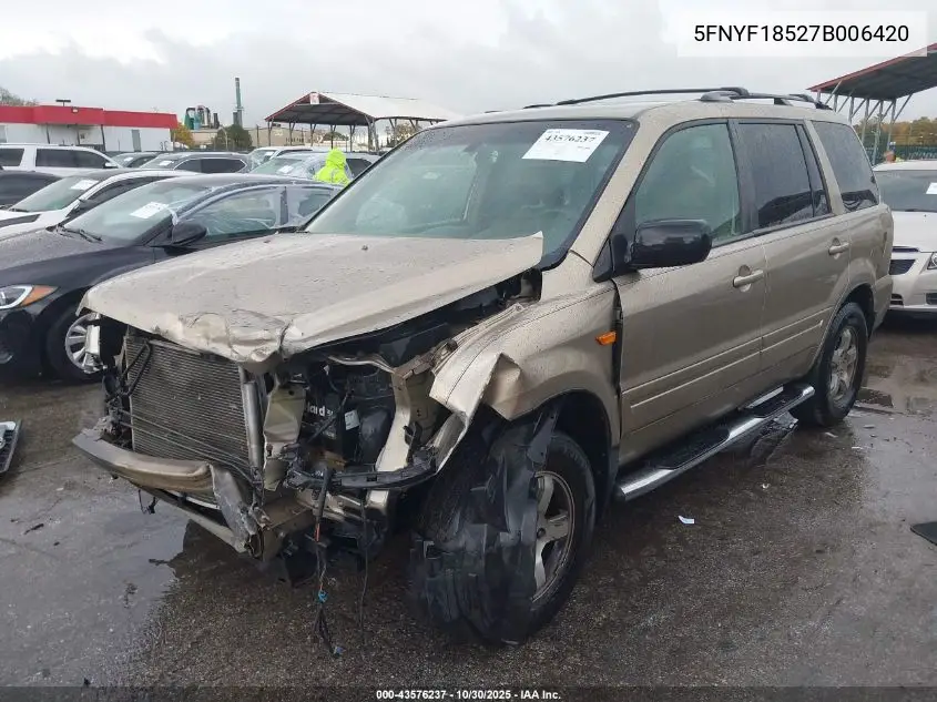 5FNYF18527B006420 2007 Honda Pilot Ex-L