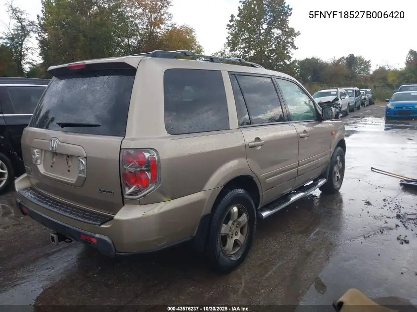 5FNYF18527B006420 2007 Honda Pilot Ex-L