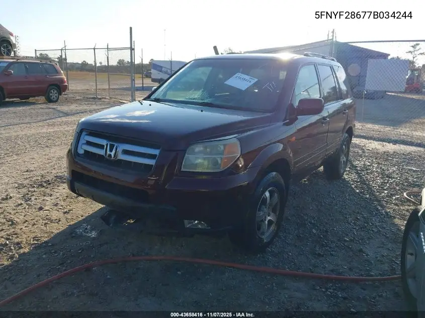 5FNYF28677B034244 2007 Honda Pilot Ex-L