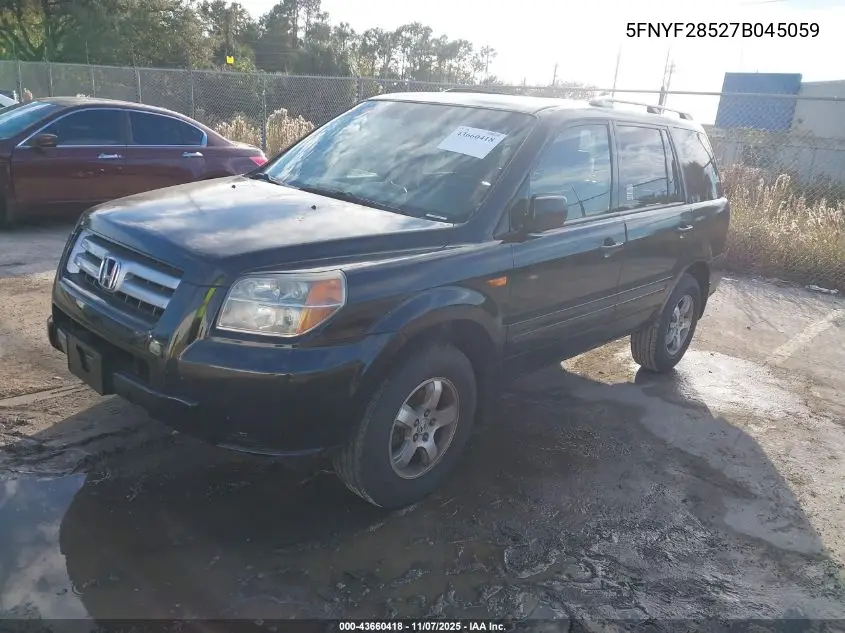 5FNYF28527B045059 2007 Honda Pilot Ex-L