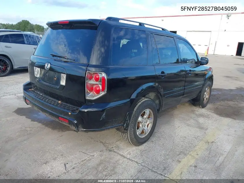 5FNYF28527B045059 2007 Honda Pilot Ex-L