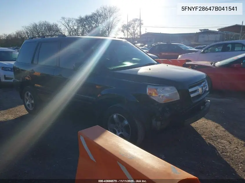 5FNYF28647B041541 2007 Honda Pilot Ex-L