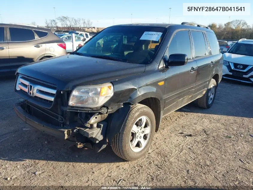 5FNYF28647B041541 2007 Honda Pilot Ex-L