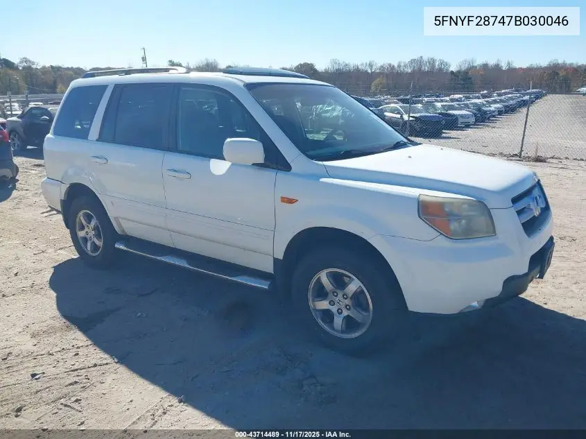5FNYF28747B030046 2007 Honda Pilot Ex-L