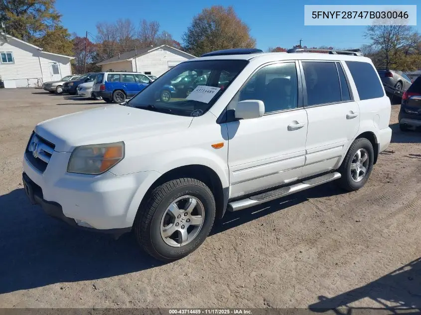 5FNYF28747B030046 2007 Honda Pilot Ex-L