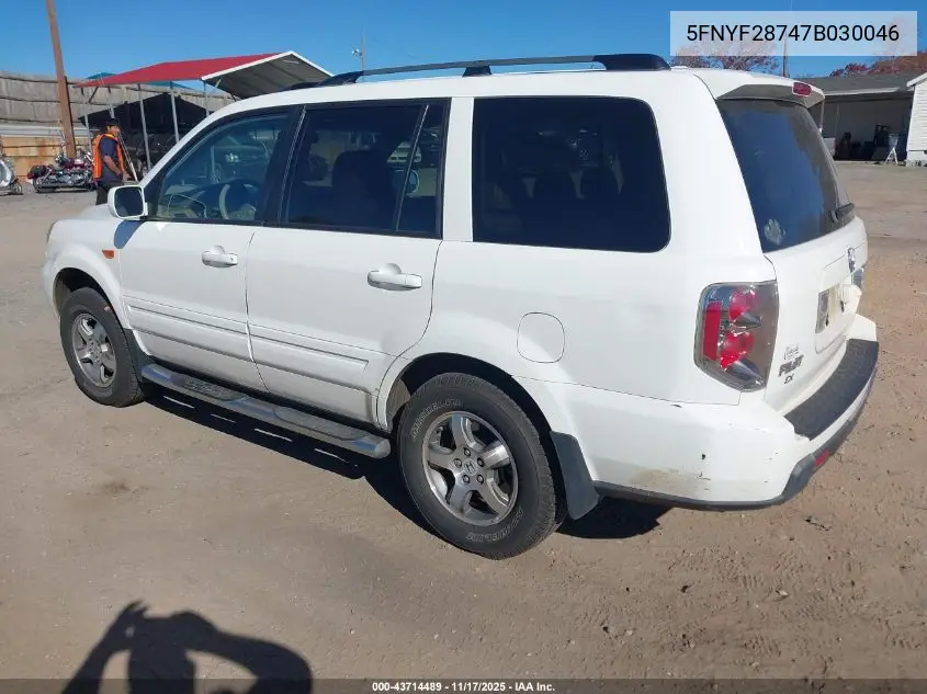 5FNYF28747B030046 2007 Honda Pilot Ex-L