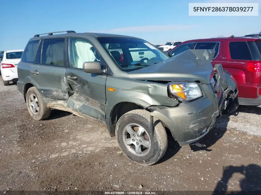 5FNYF28637B039277 2007 Honda Pilot Ex-L