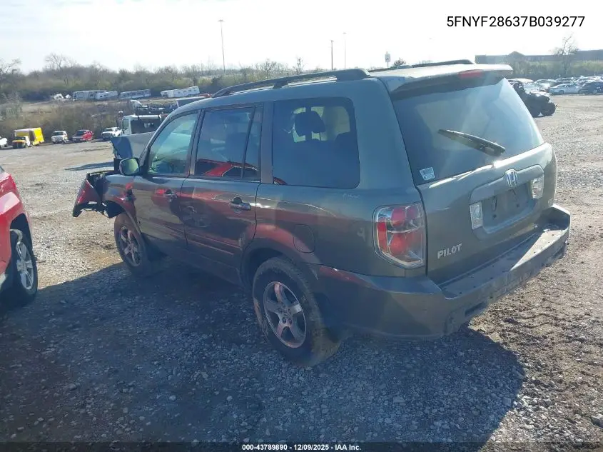5FNYF28637B039277 2007 Honda Pilot Ex-L