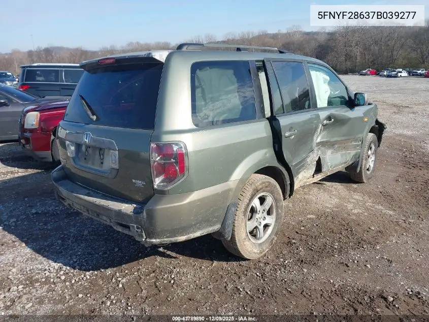 5FNYF28637B039277 2007 Honda Pilot Ex-L