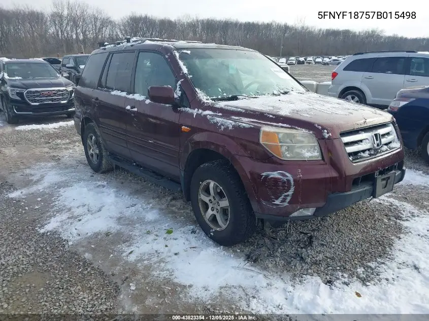 5FNYF18757B015498 2007 Honda Pilot Ex-L