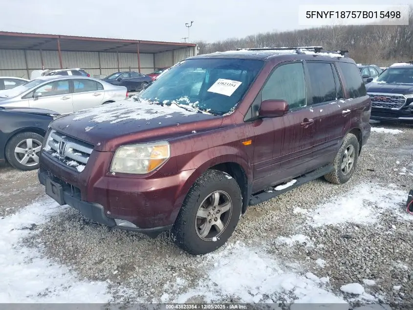 5FNYF18757B015498 2007 Honda Pilot Ex-L