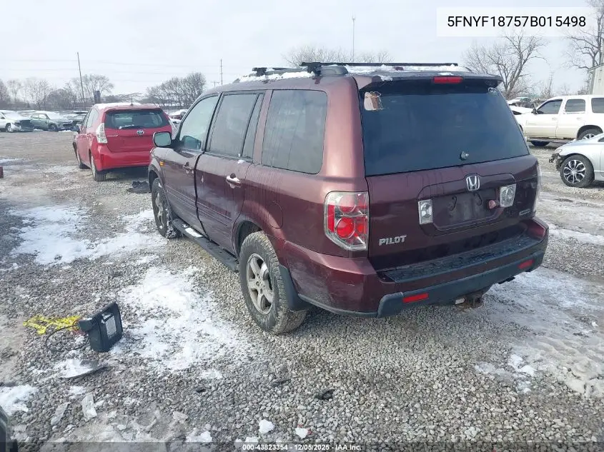 5FNYF18757B015498 2007 Honda Pilot Ex-L