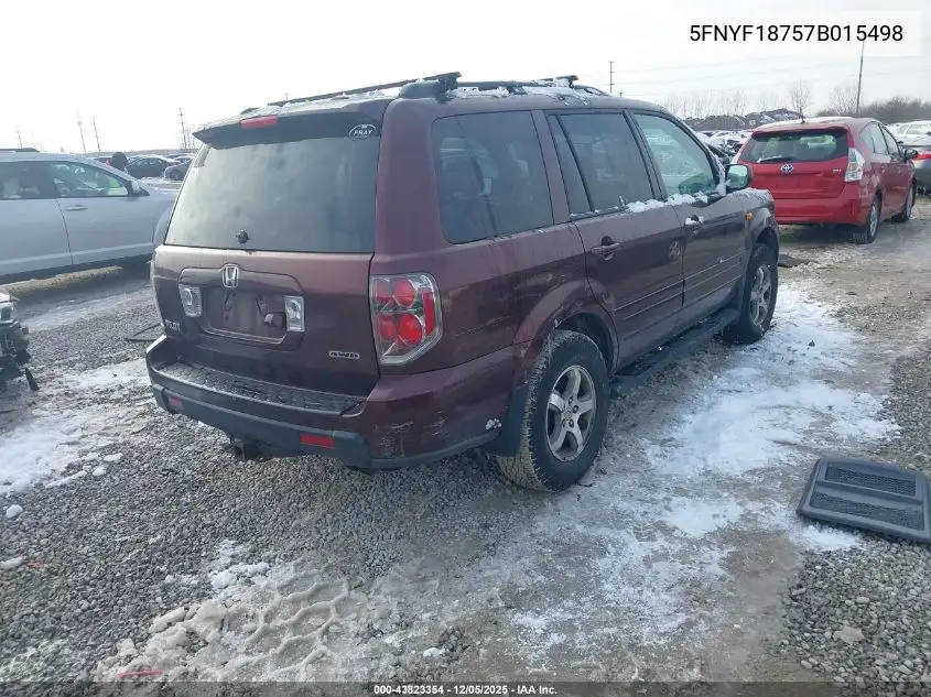 5FNYF18757B015498 2007 Honda Pilot Ex-L