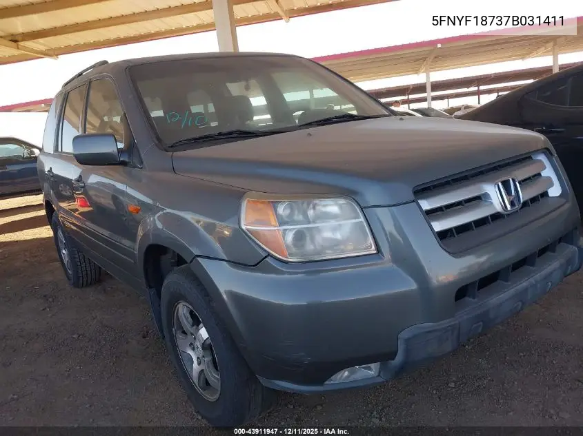 5FNYF18737B031411 2007 Honda Pilot Ex-L