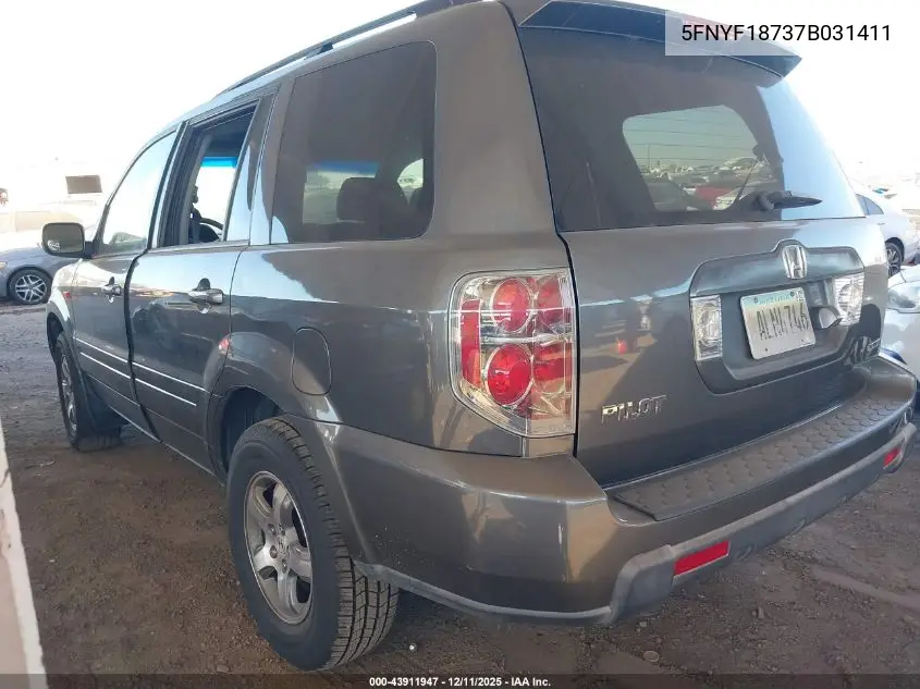 5FNYF18737B031411 2007 Honda Pilot Ex-L