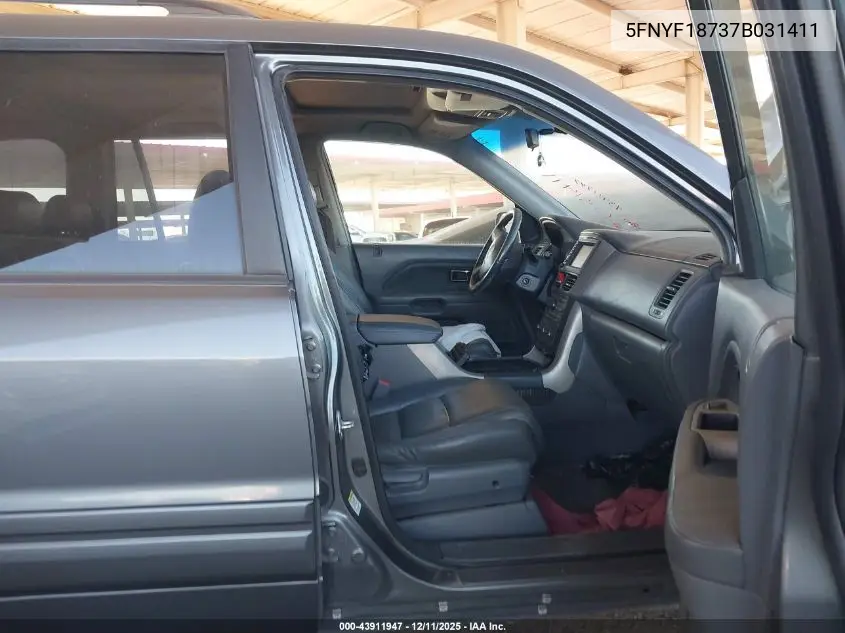 5FNYF18737B031411 2007 Honda Pilot Ex-L