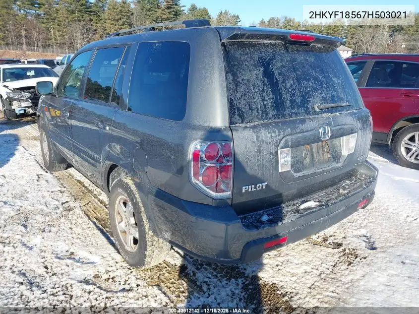 2HKYF18567H503021 2007 Honda Pilot Ex-L