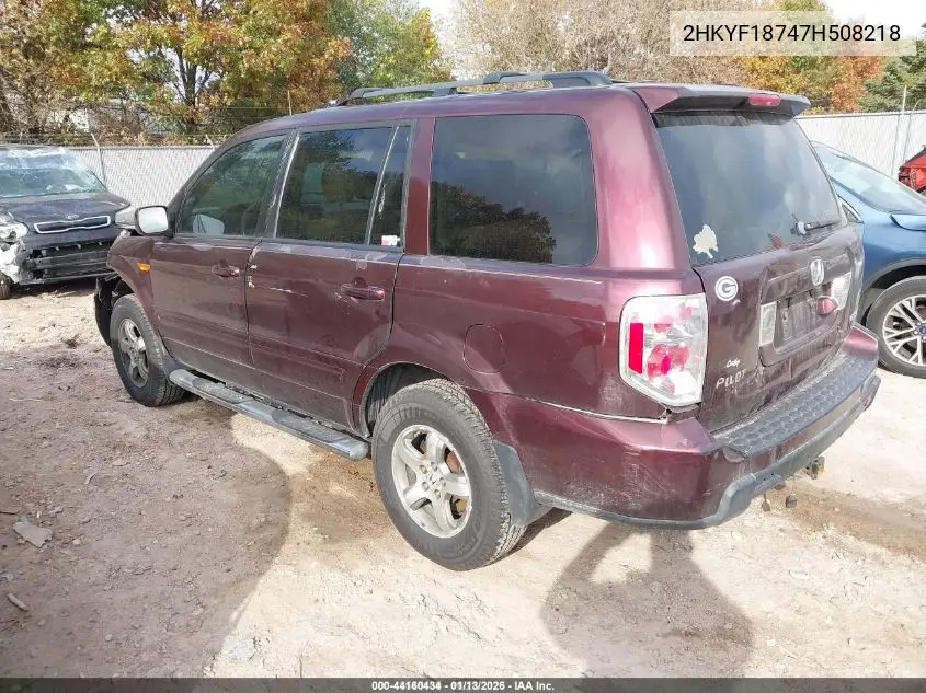 2HKYF18747H508218 2007 Honda Pilot Ex-L