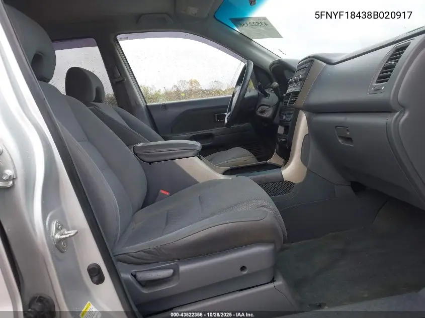 5FNYF18438B020917 2008 Honda Pilot Ex