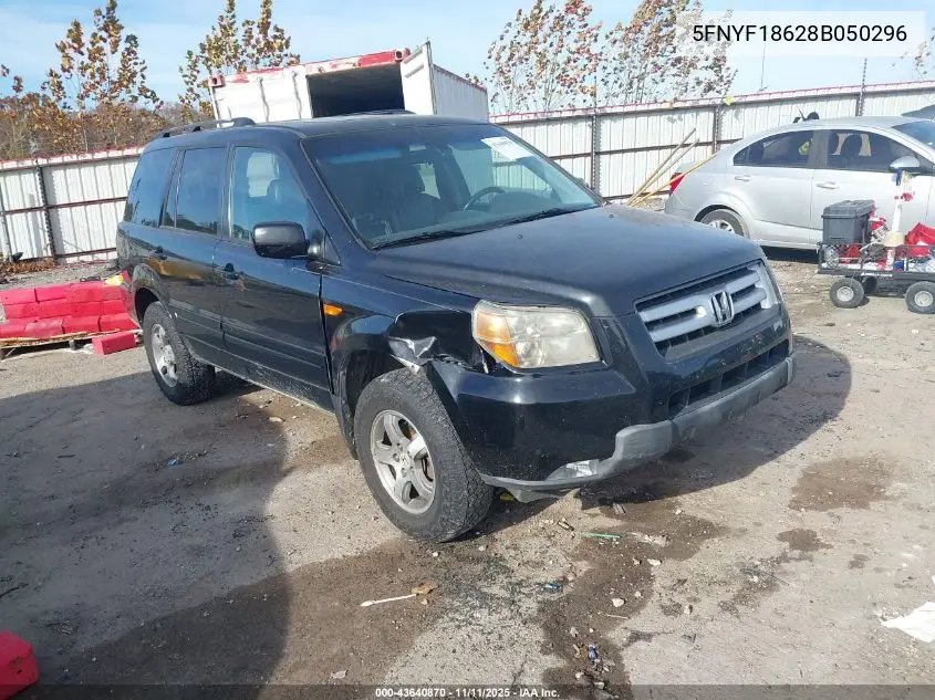 5FNYF18628B050296 2008 Honda Pilot Ex-L