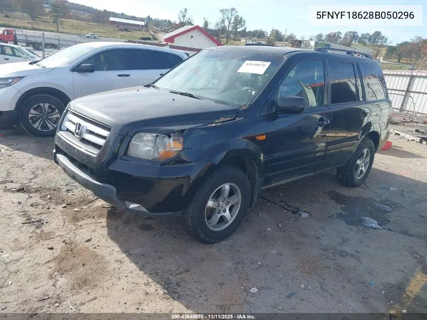 5FNYF18628B050296 2008 Honda Pilot Ex-L