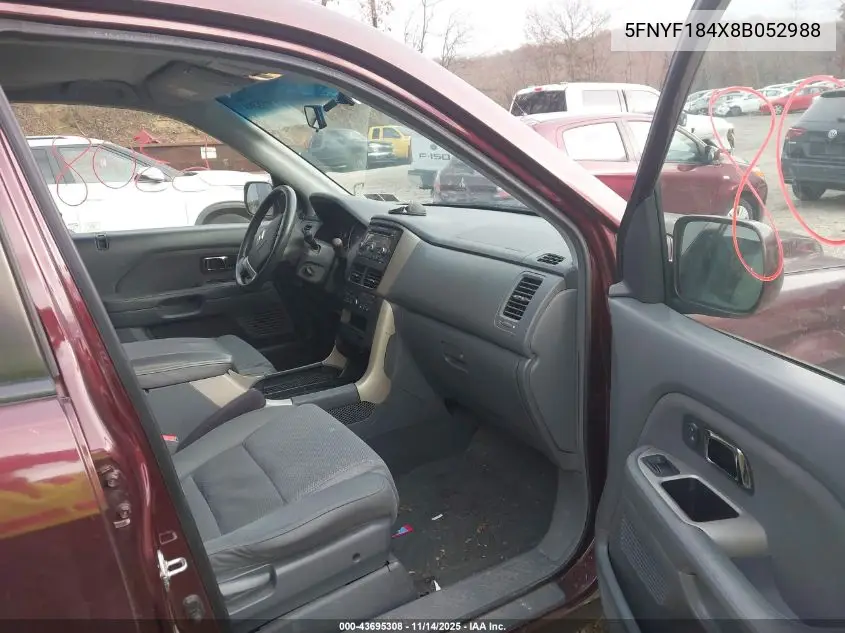 5FNYF184X8B052988 2008 Honda Pilot Ex